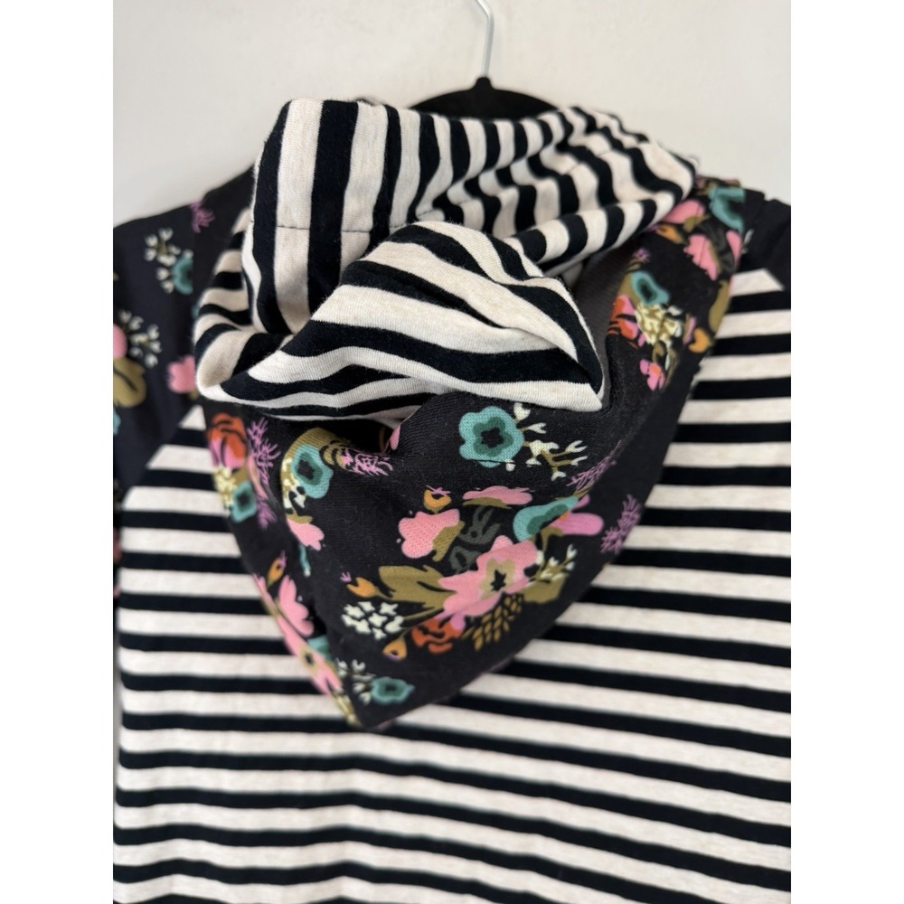 Double Patterned Double Hood Sweatshirt By & Size M Artsy Fun Flattering - Picture 7 of 8